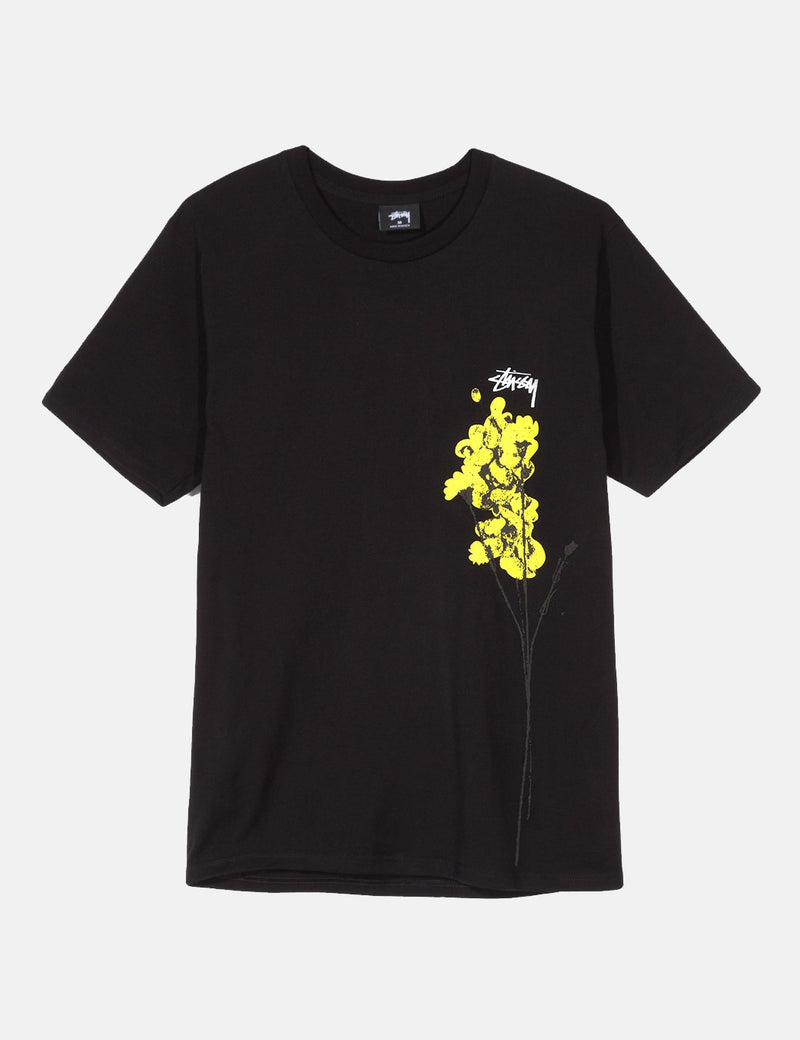ステューシーデッドフラワーズTシャツ-ブラック