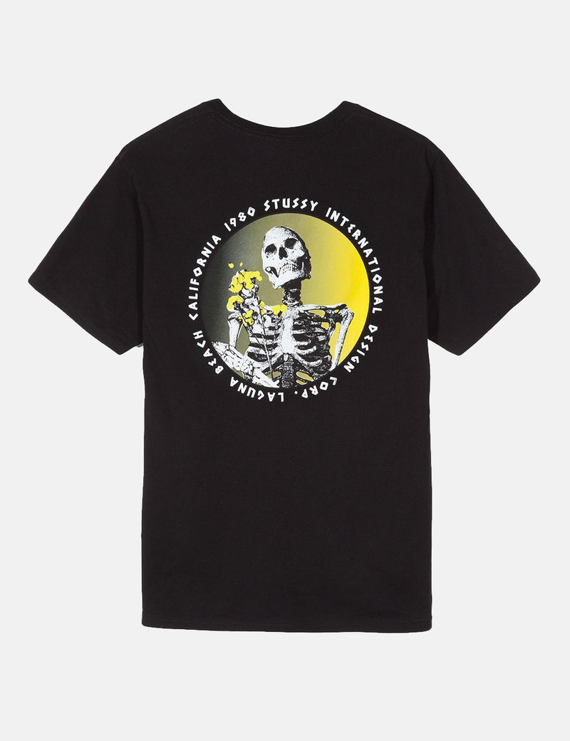 ステューシーデッドフラワーズTシャツ-ブラック