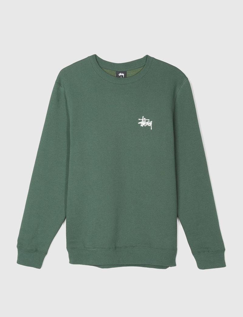Stussy Basic Sweatshirt - Dark Forest Green