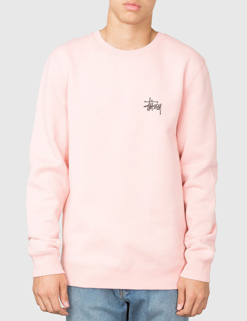 Stussy Basic Sweatshirt - Dusty Rose Pink