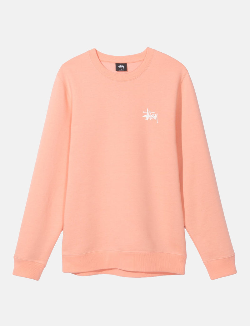 Stussy Basic Crew Sweatshirt - Salmon