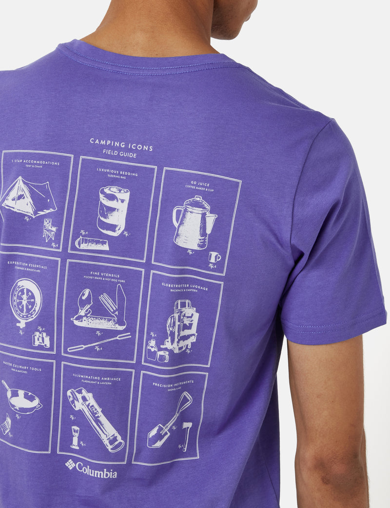 Columbia Rapid Ridge™ T-Shirt II (Campsite Icons) - Purple Lotus