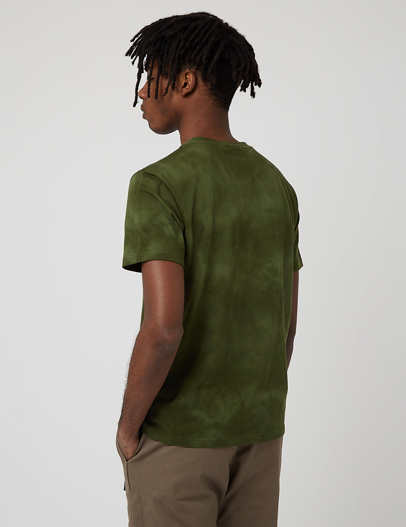 Gramicci One Point Taschen-T-Shirt (Tie Dye) - Olivgrün