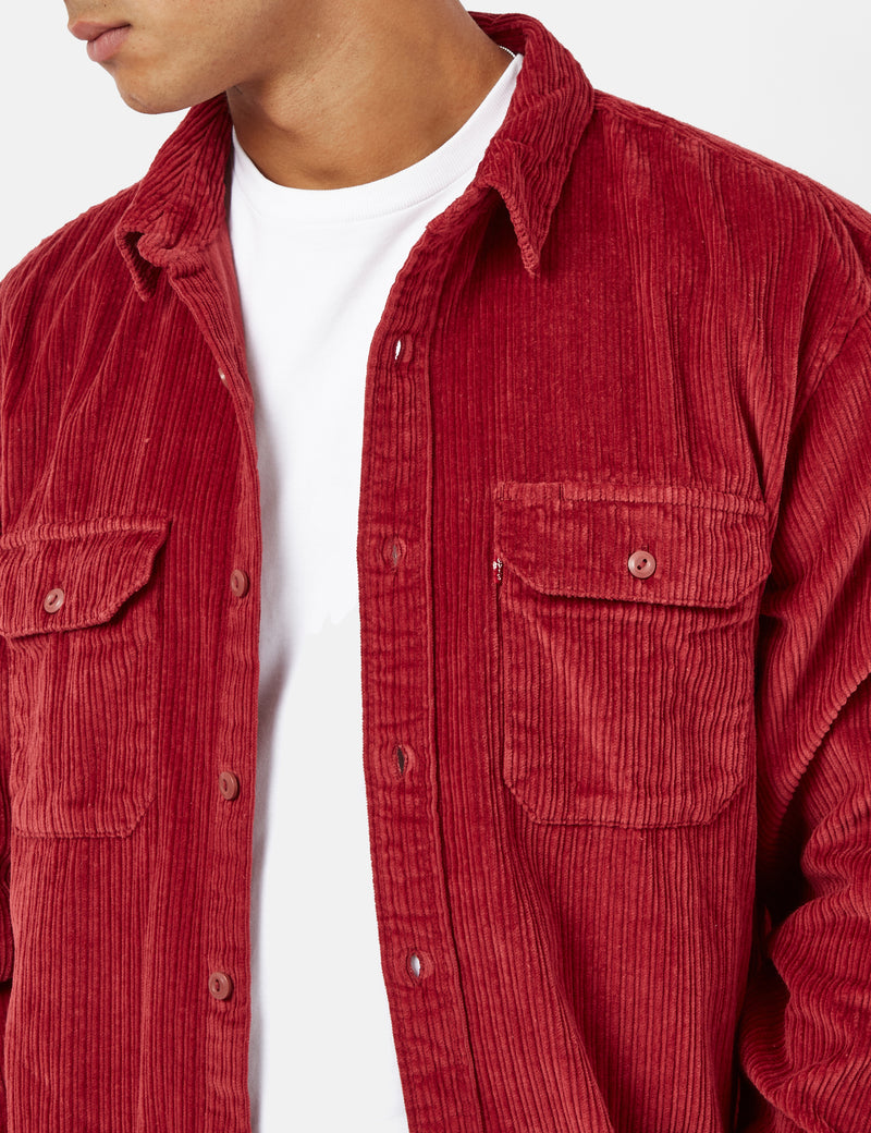 Levis Jackson Worker Shirt (Cord) - Rouge brique