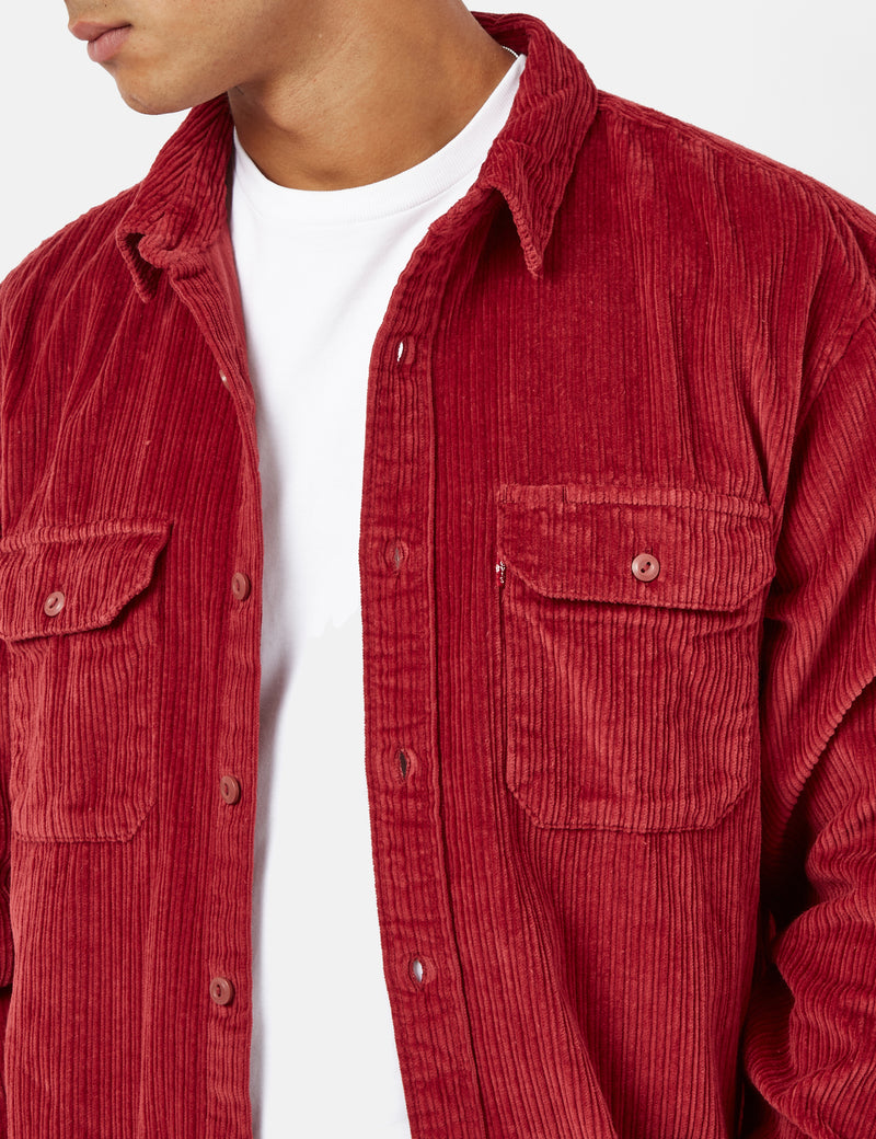 Levis Jackson Worker Shirt (Kordel) - Ziegelrot