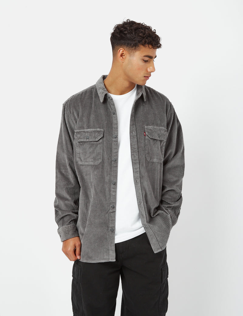 Levis Jackson Worker Shirt (Cord) - Pewter Grey