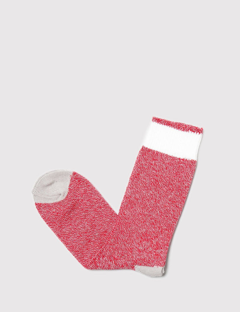 Democratique Relax Melange Contrast Socks - Spring Red/Sand - Article