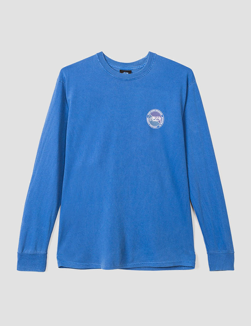 Stussy Halftone Dot Long Sleeve T-Shirt - Indigo Blue