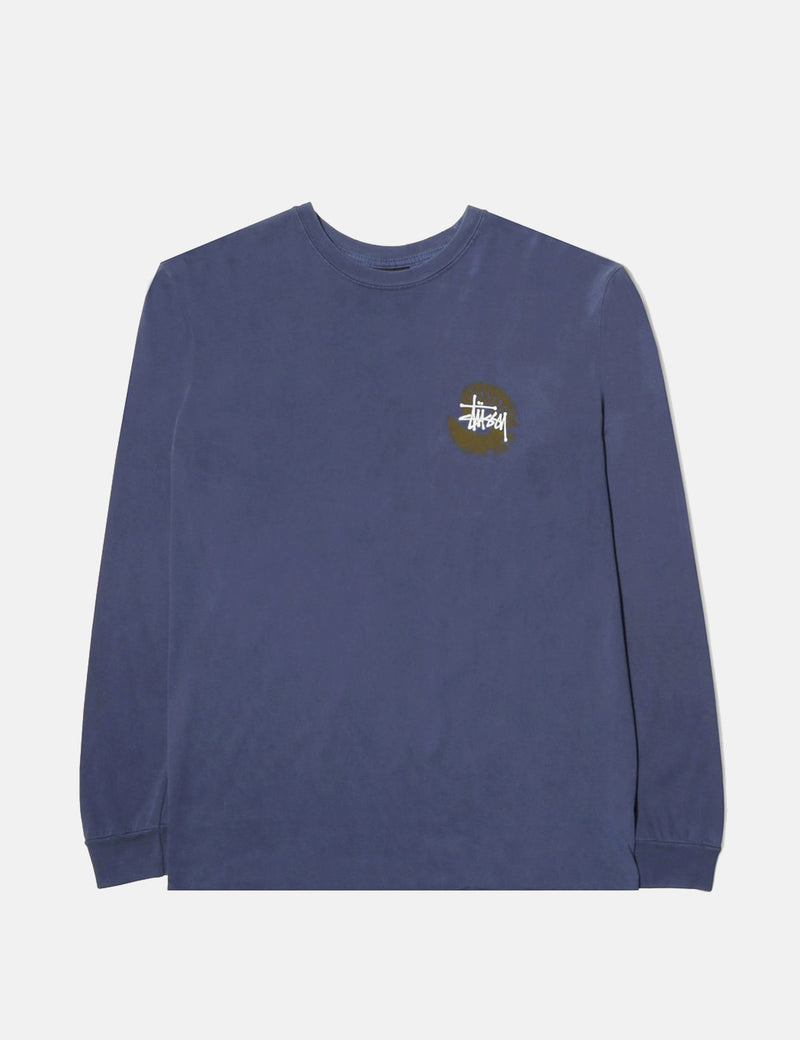 Stussy Basic Swirl Long Sleeve T-Shirt - Navy