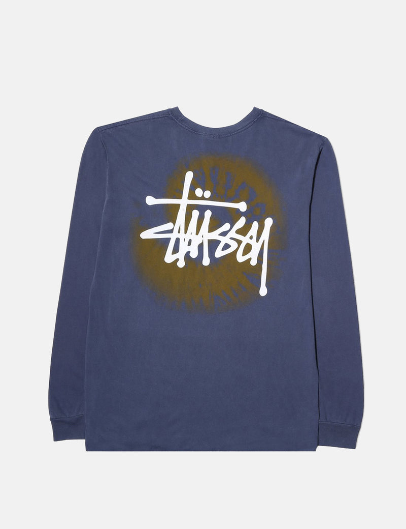 Stussy Basic Swirl Long Sleeve T-Shirt - Navy