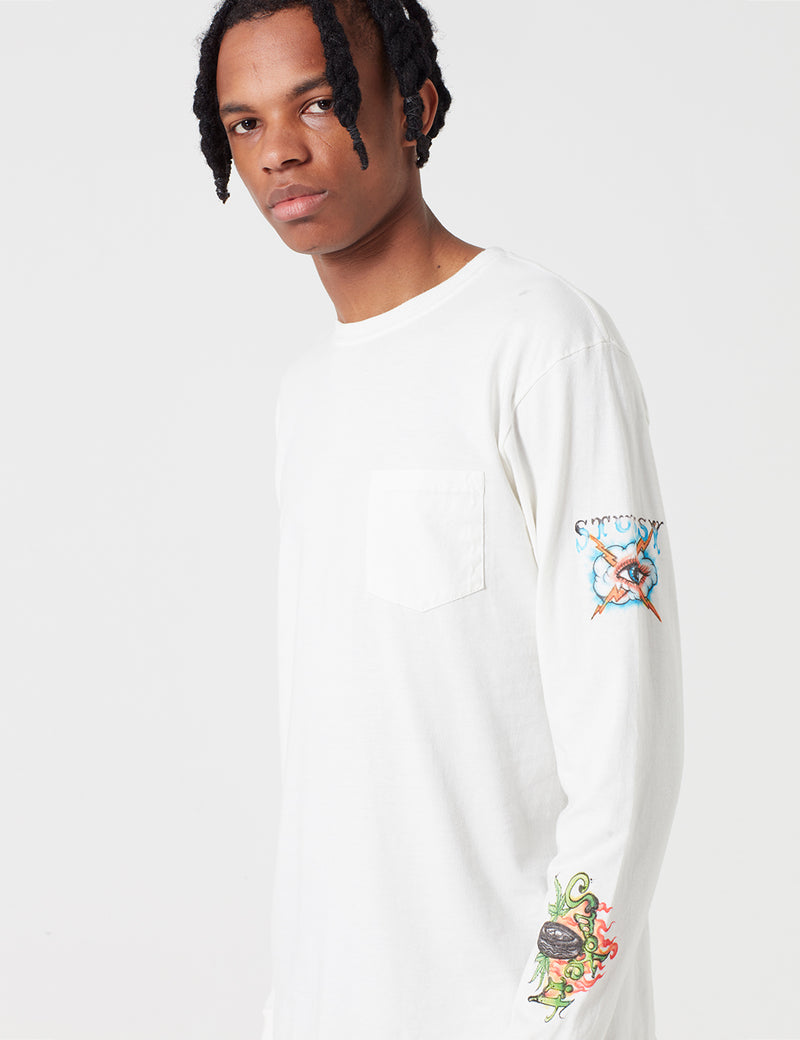 Stussy Pin Up Long Sleeve T-Shirt - White