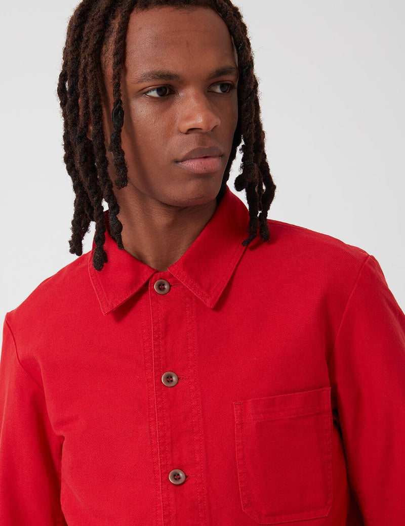 Vetra French Workwear Jacket Short (Cotton Drill) - Poppy Red