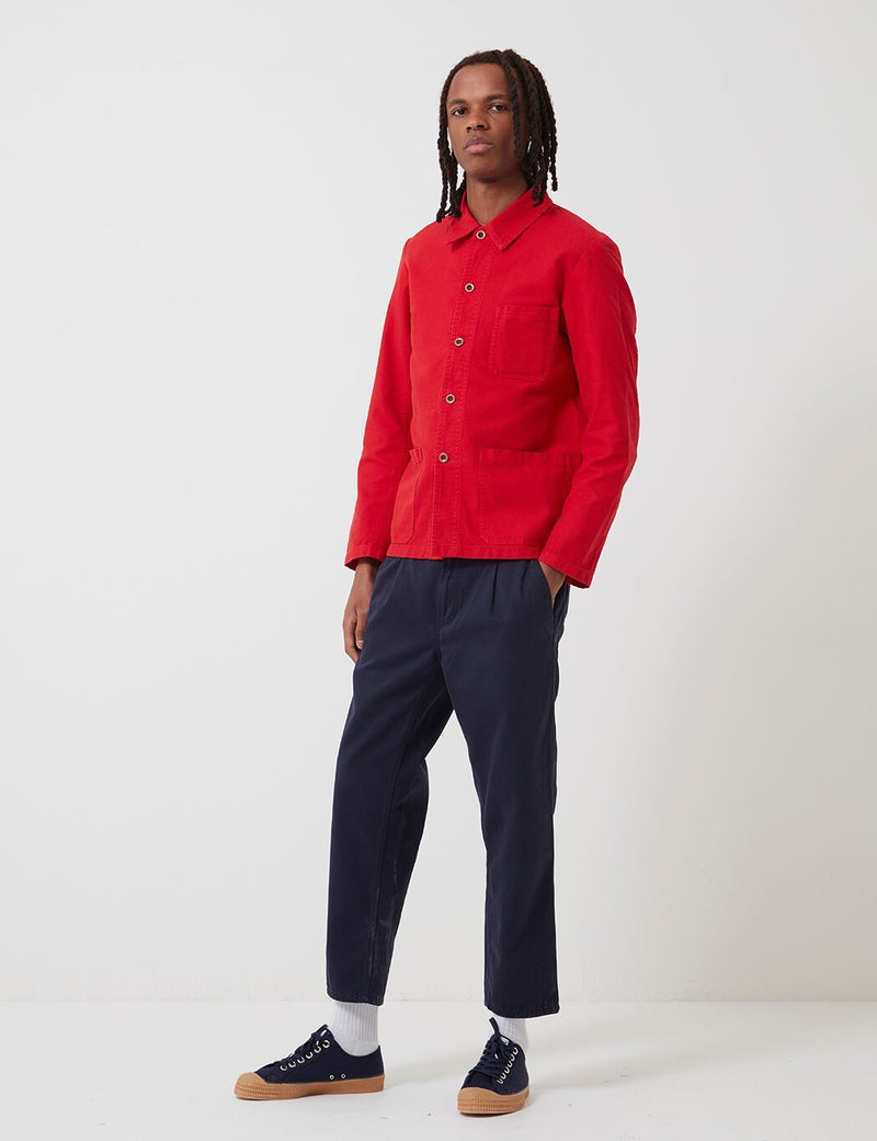 Vetra French Workwear Jacket Short (Baumwollbohrer) - Mohnrot