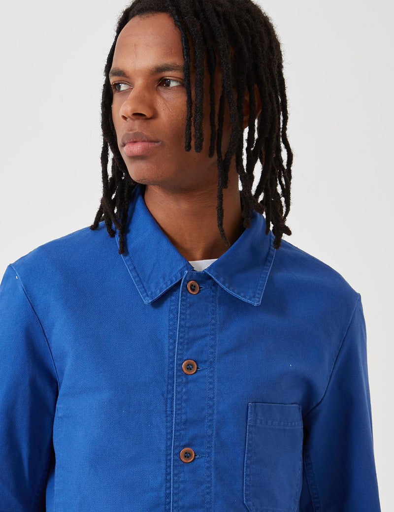 Vetra French Workwear Jacket Short (Dungaree Wash Twill)-Bugatti Blue