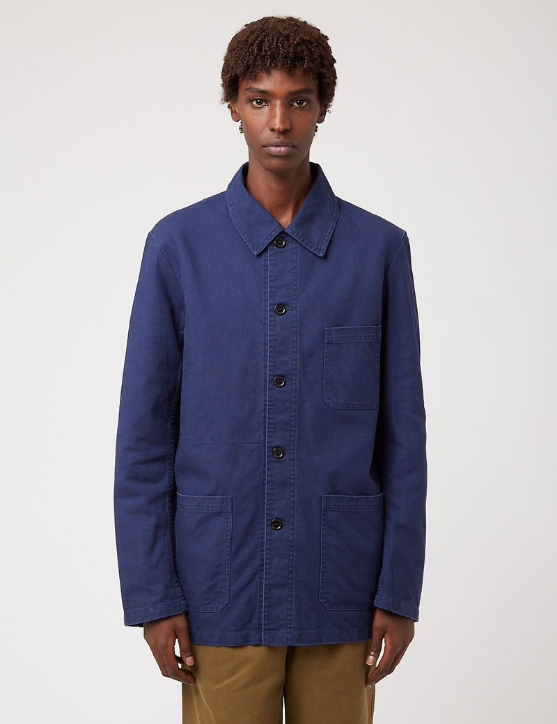 Vetra French Workwear Jacket (Cotton Drill) - Blue Dungaree Wash
