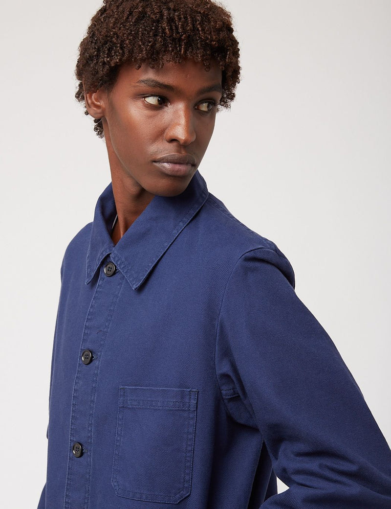 Vetra French Workwear Jacket (Cotton Drill) - Bleu Délavé Salopette