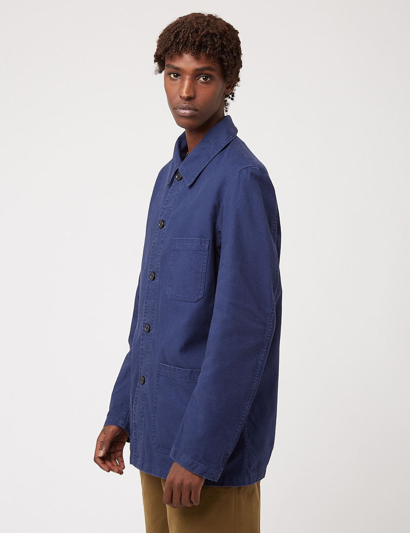 Vetra French Workwear Jacket (Cotton Drill) - Blue Dungaree Wash