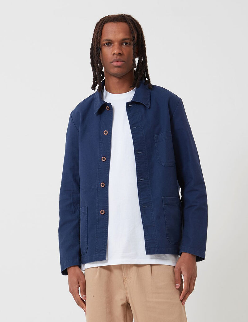 Vetra French Workwear Jacket Short (Cotton Drill)-Navy Blue