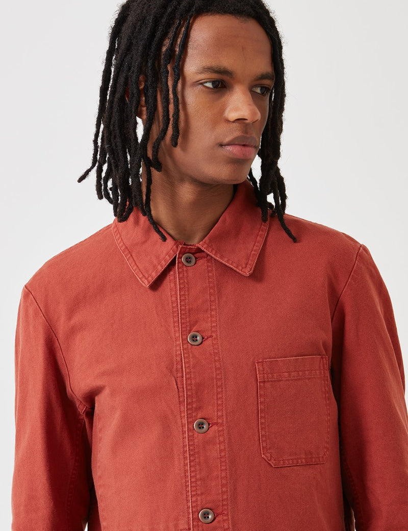 Vetra French Workwear Jacket Short (Dungaree Wash Twill) - Quince Red