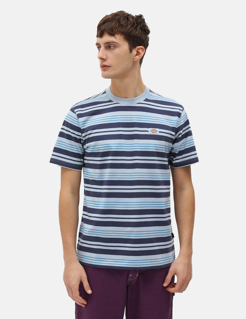 Dickies Wheaton T-Shirt (gestreift) - Nebelblau