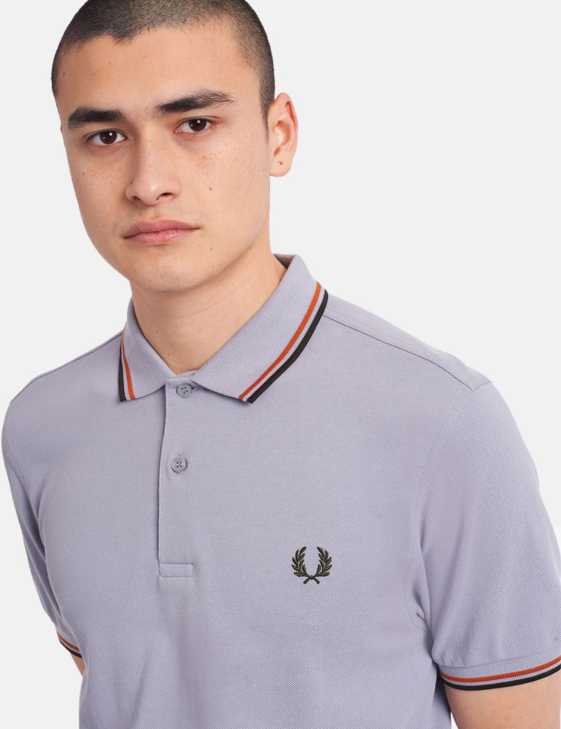 Fred Perry Twin Tipped Polo Shirt - 50er Jahre Silber