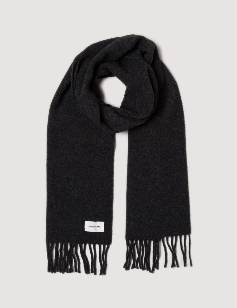 Wood Wood Tod Lambswool Scarf - Dark Grey