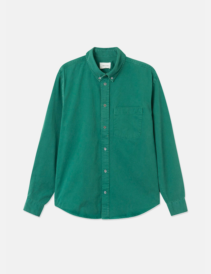 Chemise en jean Wood Wood Andrew Classic - Vert foncé