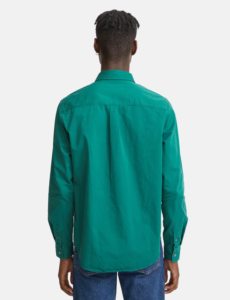 Chemise en jean Wood Wood Andrew Classic - Vert foncé