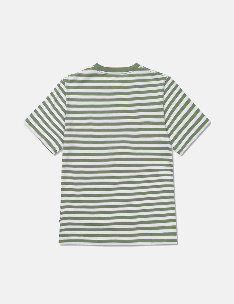 Wood WoodサミクラシックストライプTシャツ-ライトグリーン