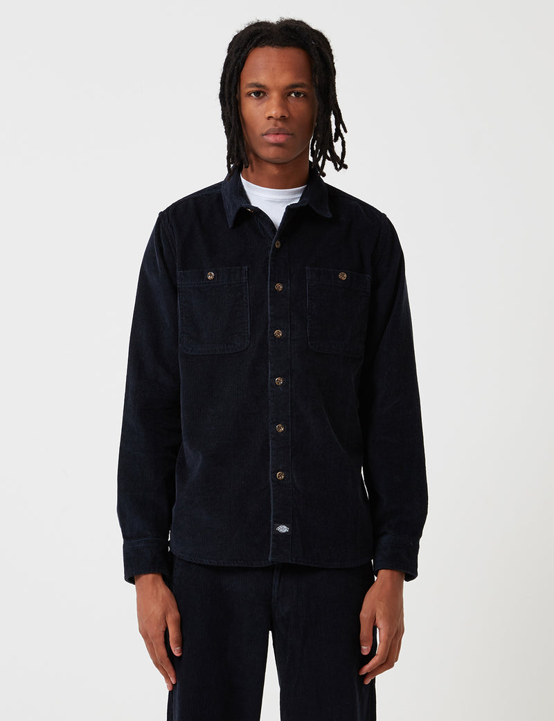 Dickies Arthurdale Shirt (Corduroy) - Dark Navy Blue