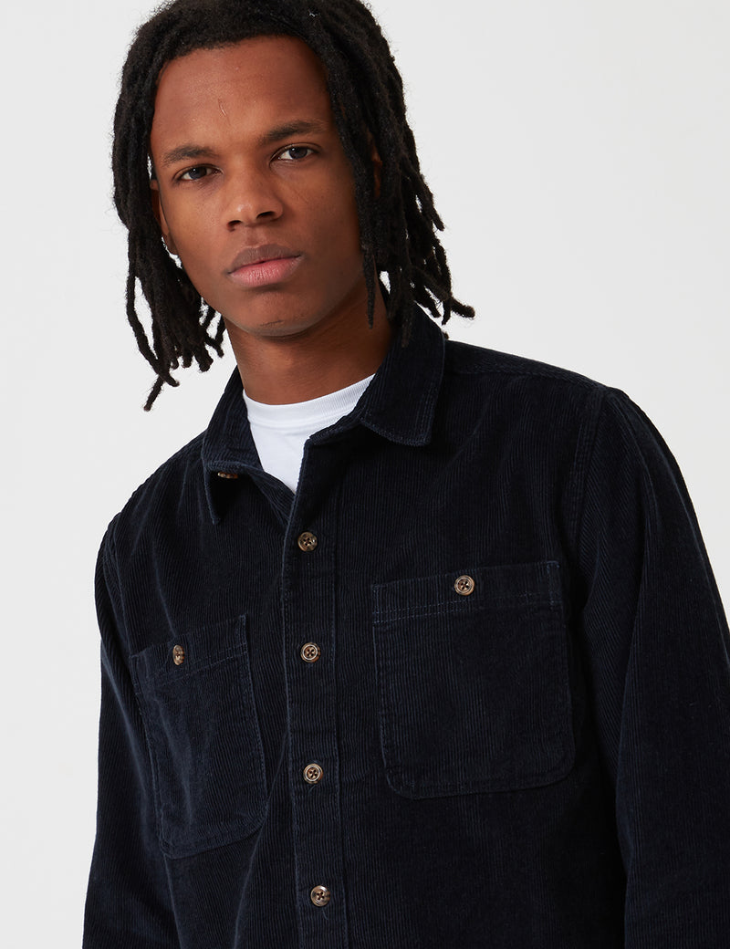 Dickies Arthurdale Shirt (Corduroy) - Dark Navy Blue