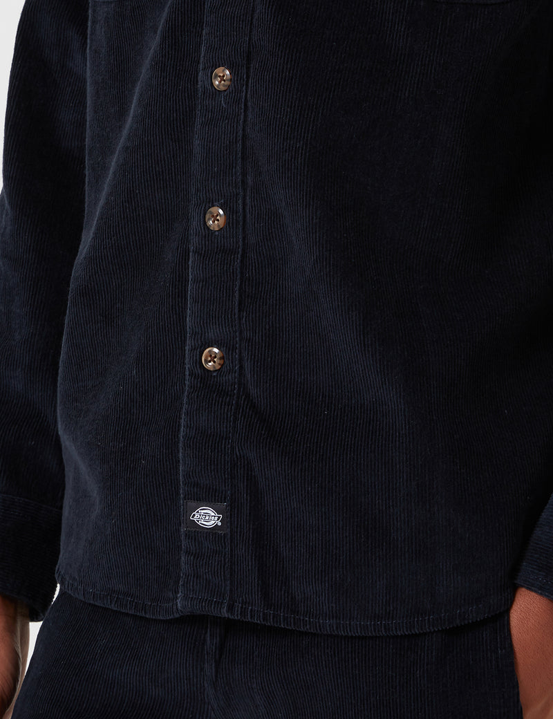 Dickies Arthurdale Shirt (Corduroy) - Dark Navy Blue