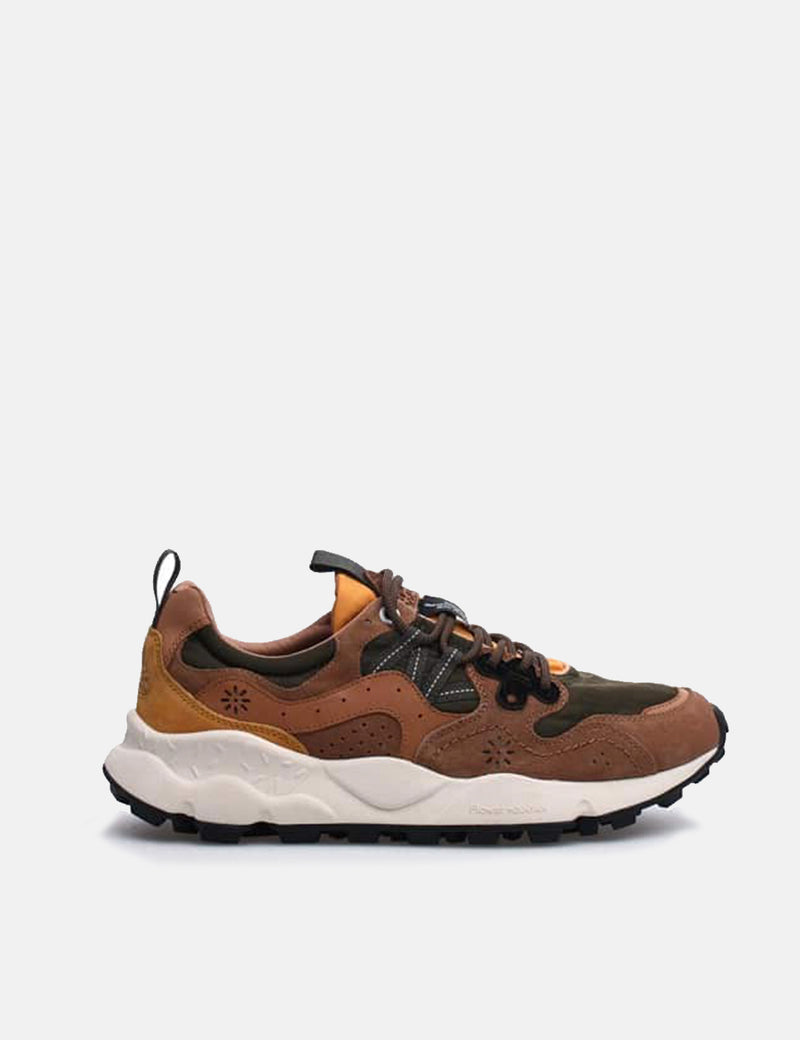 Flower Mountain Yamano 3 Trainers (Suede/Nylon) - Brown/Military