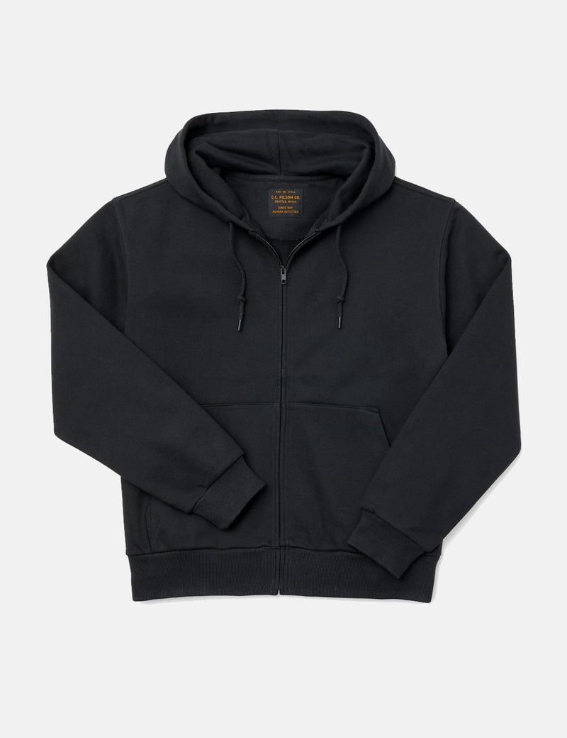 Filson Prospector 그래픽 풀 지퍼 후드 스웻셔츠 - 블랙