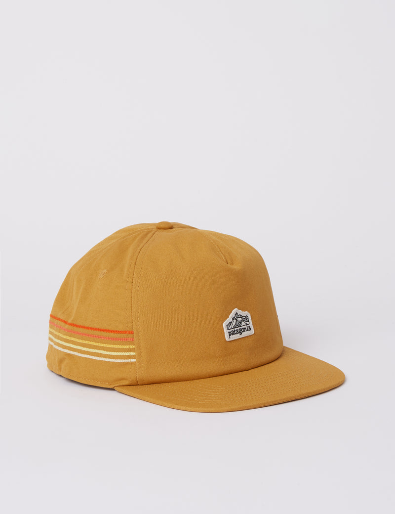 Patagonia 라인 로고 릿지 스트라이프 Funfarer 캡 - Oaks 브라운