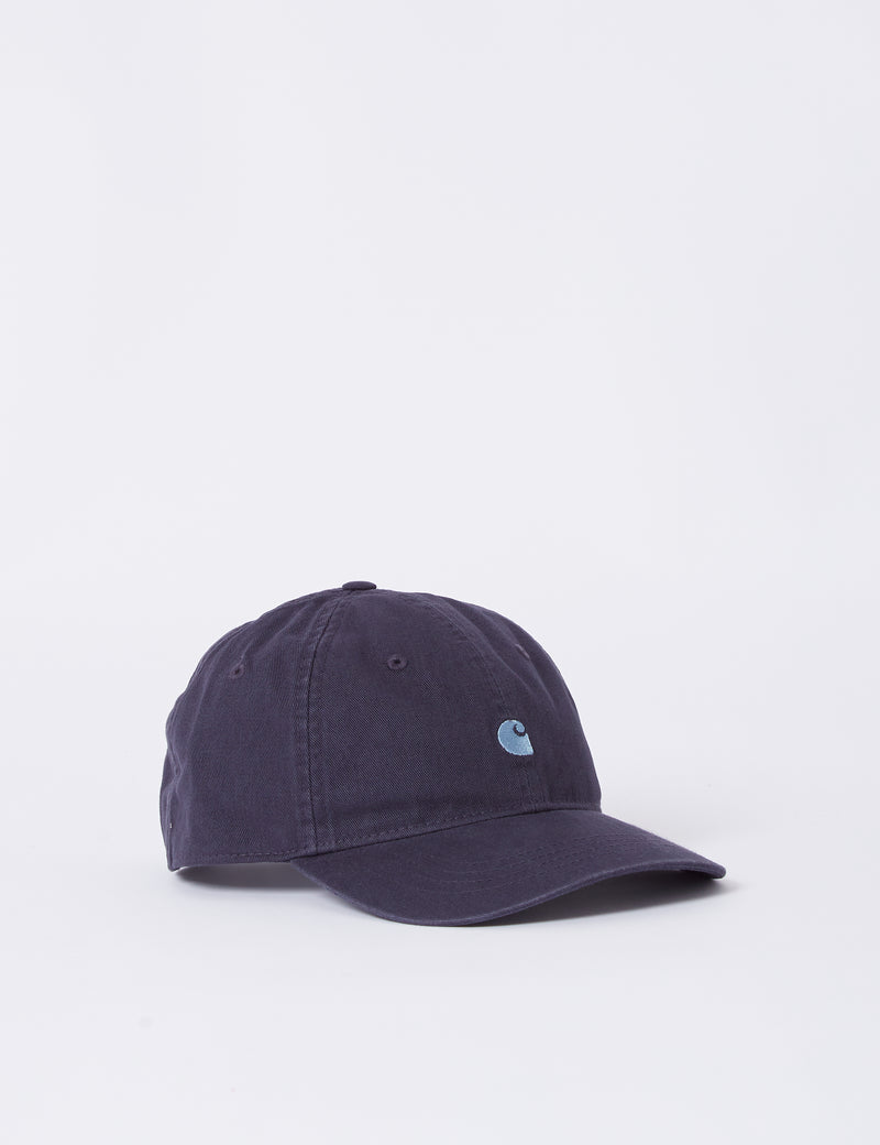 Carhartt-WIPマディソンロゴキャップ-ダークネイビー/アイシーウォーターブルー