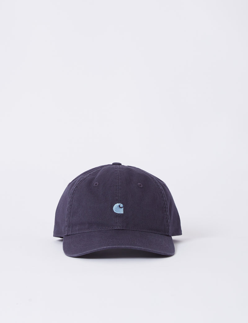Carhartt-WIPマディソンロゴキャップ-ダークネイビー/アイシーウォーターブルー