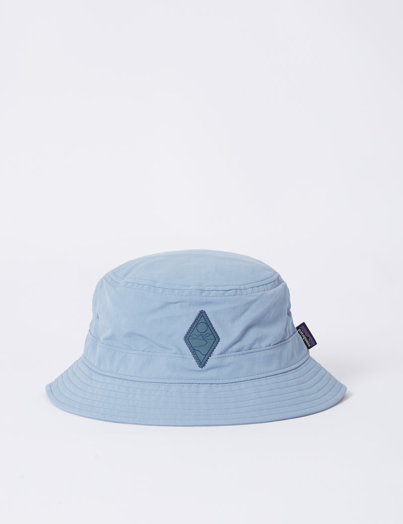 Patagonia Wavefarer Bucket Hat - Wander Crest: Light Plume Grey