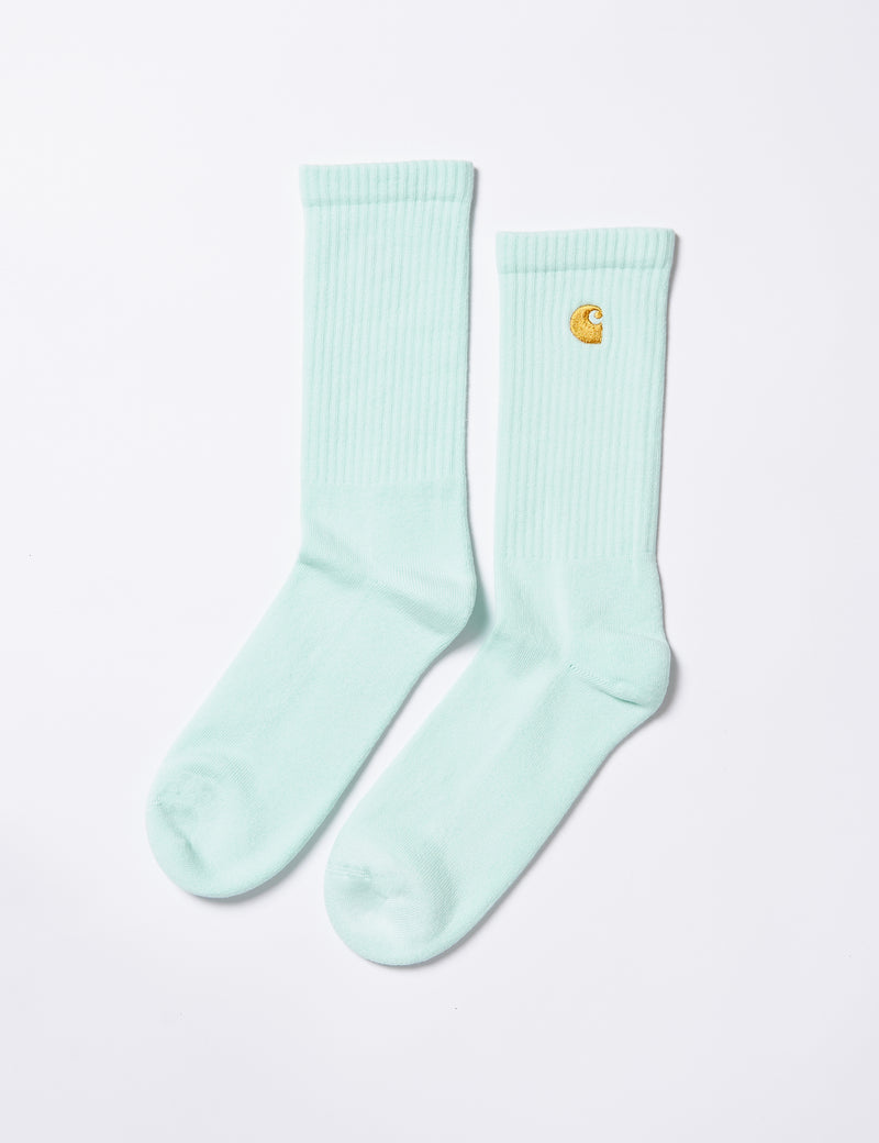 Carhartt-WIP Chase Chaussettes - Pale Spearmint/Or