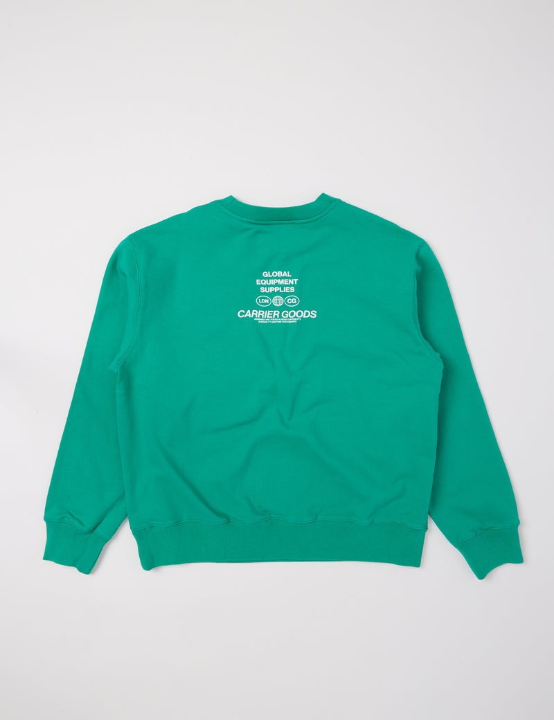 Carrier Goods Logo Rundhals-Sweatshirt - Tennisgrün