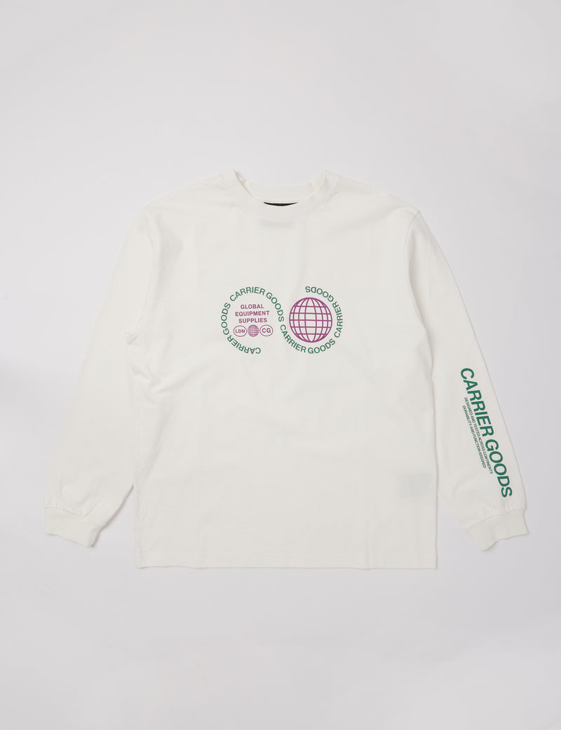 T-shirt à manches longues avec logo Carrier Goods - Blanc