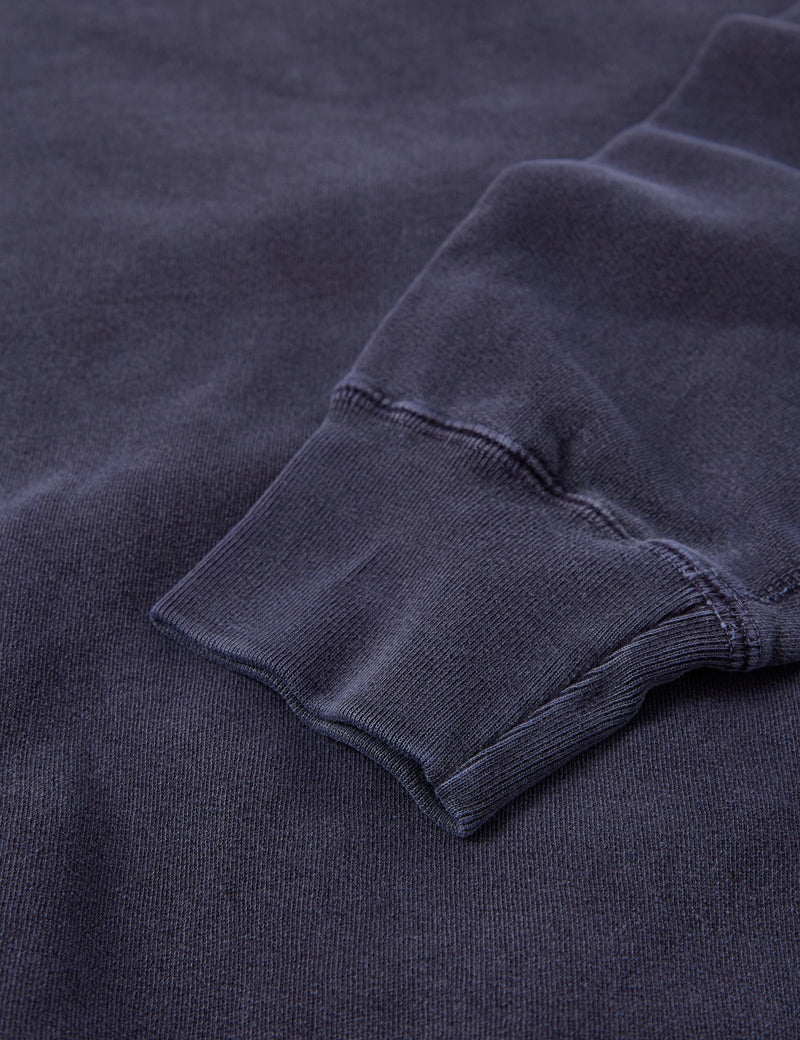 Bhode Pigment Dyed Crew Sweat（Organic/Canada Origin、16oz）-ダスキーブルー