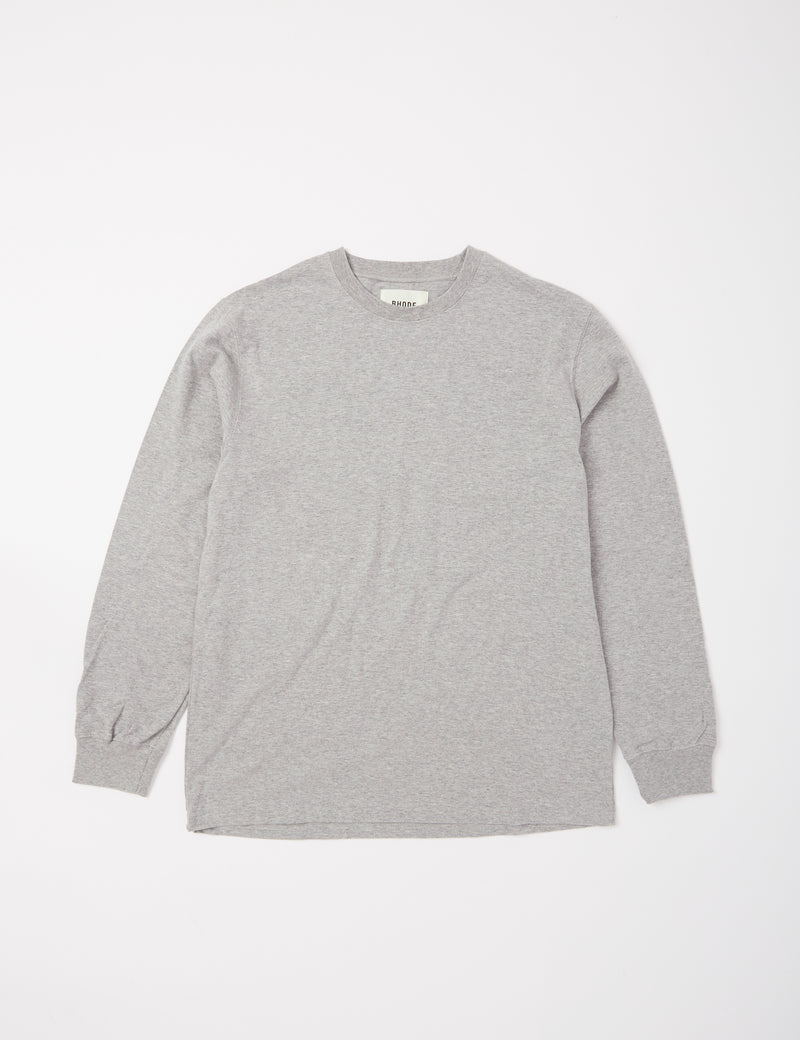 Bhode長袖Tシャツ（オーガニック/カナダ製、9オンス）-アーカイブグレー
