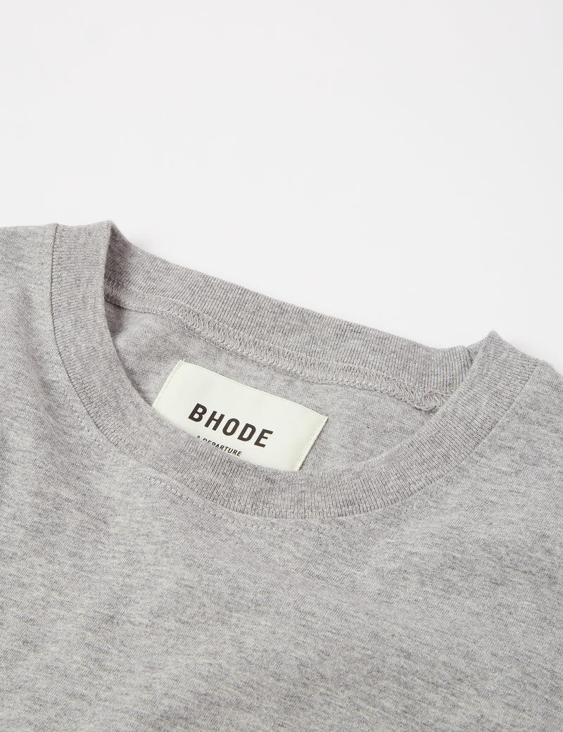 Bhode長袖Tシャツ（オーガニック/カナダ製、9オンス）-アーカイブグレー