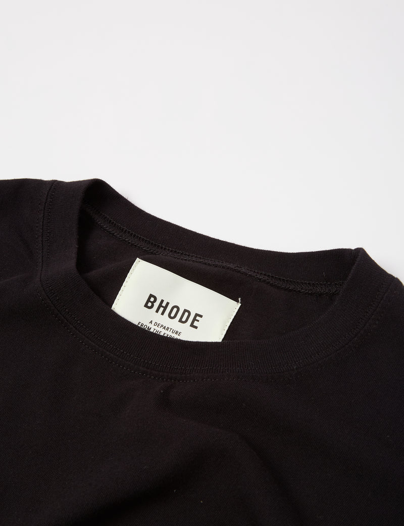 T-shirt à manches longues Bhode (biologique/origine Canada, 9 oz) - noir