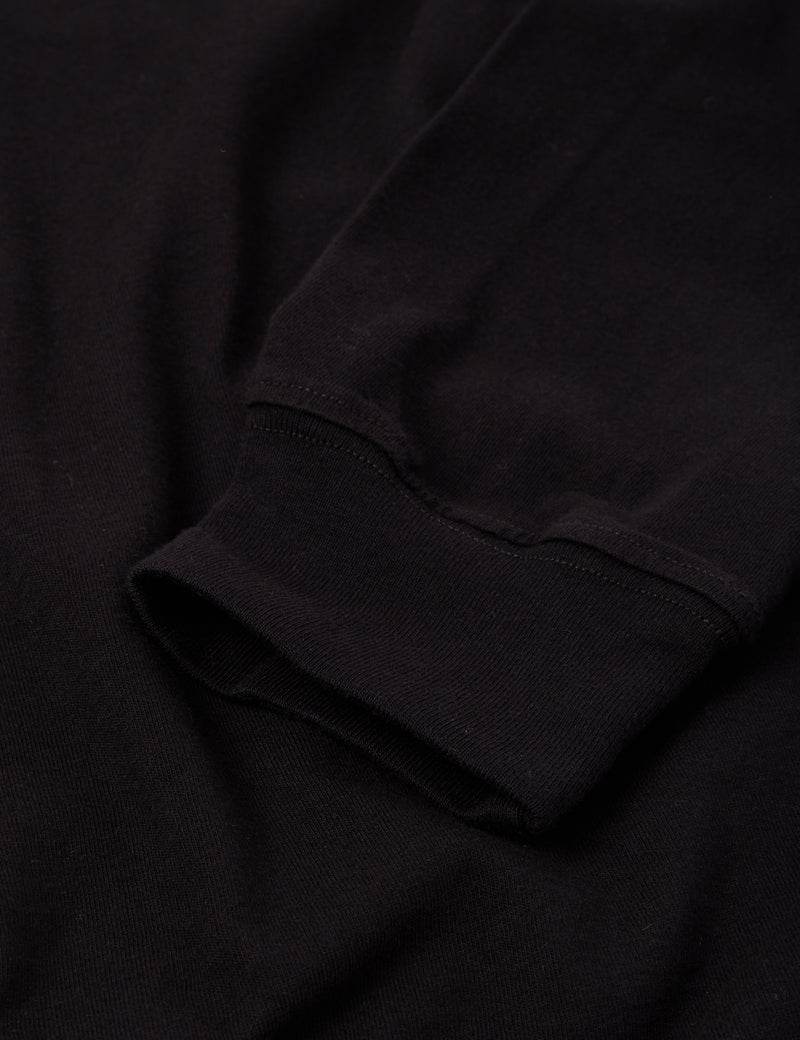 T-shirt à manches longues Bhode (biologique/origine Canada, 9 oz) - noir