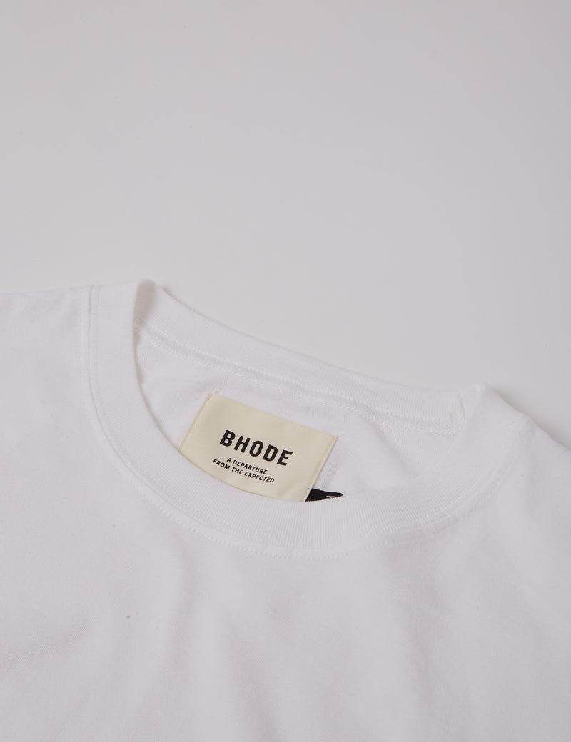 Bhode長袖Tシャツ（オーガニック/カナダ製、9オンス）-ホワイト