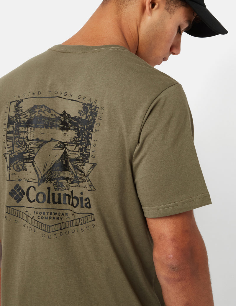 Columbia Rockaway River™ T-Shirt (Lakeside Badge) - Stone Green