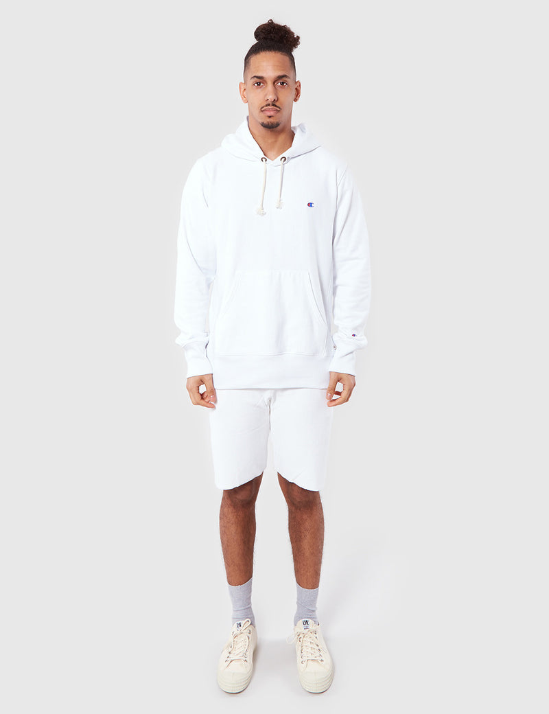 Champion Reverse Weave Hooded Sweat - White