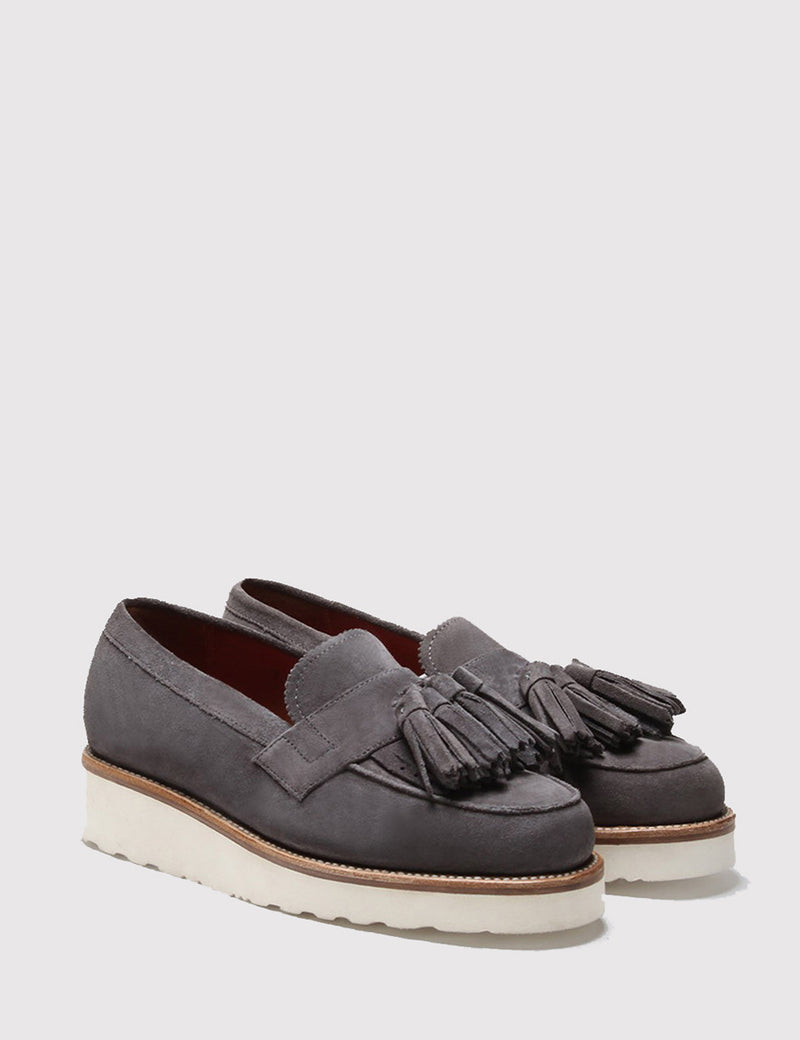 Grenson Womens Clara Suede Loafer - Charcoal